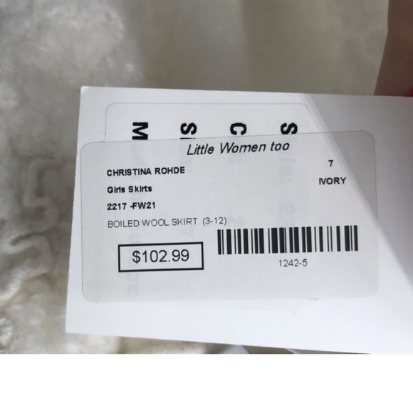 Christina Rohde girls off-white boiled wool fuzzy skirt jumper NWT sz 7y - Picture 5 of 5
